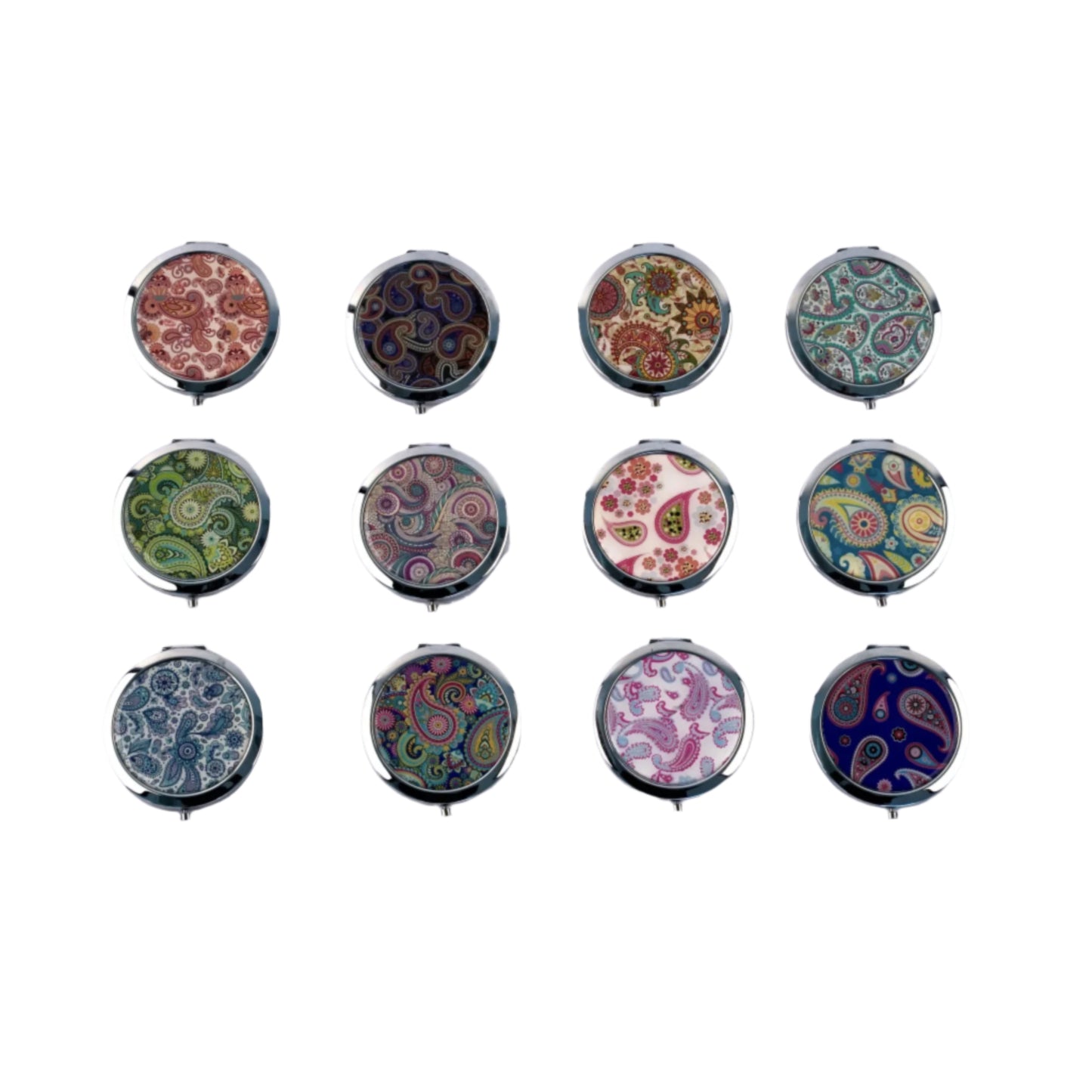 CindyClaire - Folding Pocket Mirror - Assorted Colors and Designs - Double-Sided 1X/2X Magnifying, Travel Mirror,Pocket Makeup Mirrors