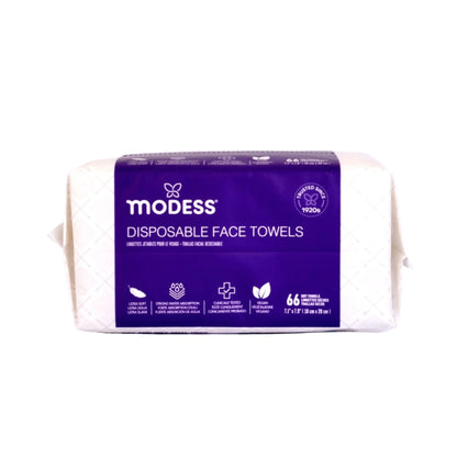 Modess Disposable Face Towel - Soft Premium Facial Cloth  7.1" x 7.9" (66 Count)