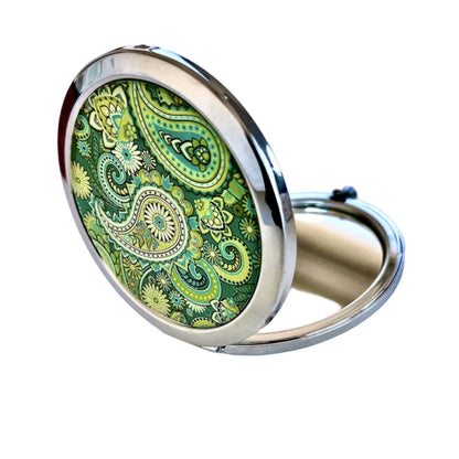 CindyClaire - Folding Pocket Mirror - Assorted Colors and Designs - Double-Sided 1X/2X Magnifying, Travel Mirror,Pocket Makeup Mirrors