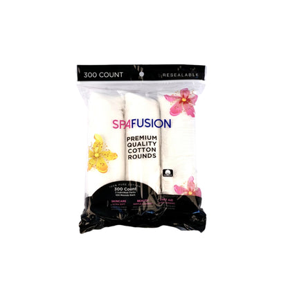 Spa Fusion - Premium Quality 100% Pure Cotton Rounds (300 Count)