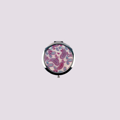 CindyClaire - Folding Pocket Mirror - Assorted Colors and Designs - Double-Sided 1X/2X Magnifying, Travel Mirror,Pocket Makeup Mirrors
